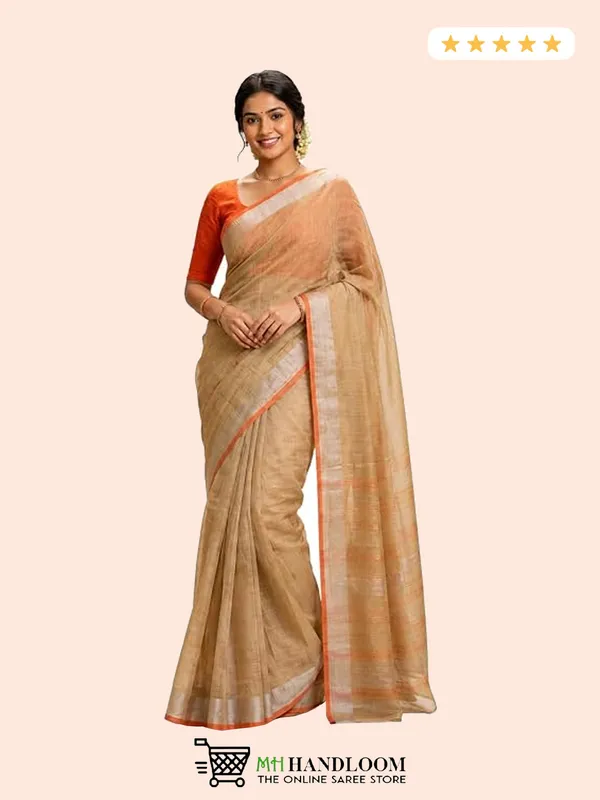 MH_HANDLOOM_Linen_Slub_Saree_with_Blouse_Piece_for_Every_Occasion
