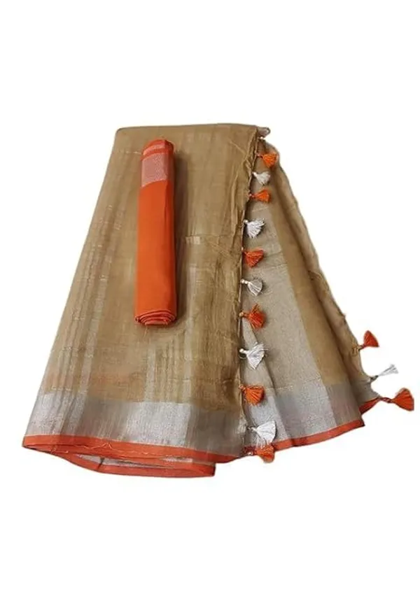 Women's_Linen_Slub_Saree_with_Blouse_Piece_for_Every_Occasion