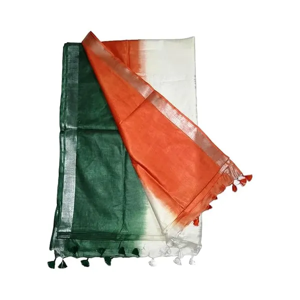 Bhagalpuri_Cotton_Linen_Tiranga_Saree_with_running_Blouse