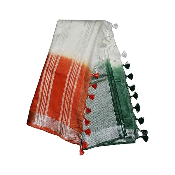 Bhagalpuri_Cotton_Linen_Tiranga_Saree_with_running_Blouse