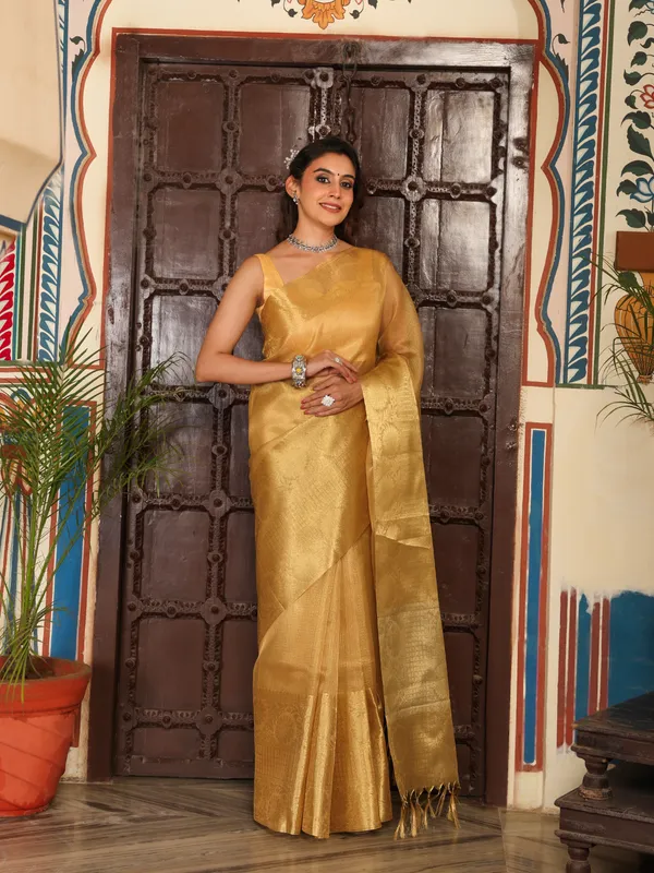 Handloom_Pure_Soft_Tissue_Saree_With_Banarasi_Weaving_Zari_Border_And_Running_BP_|_Saree_For_Party,_Wedding,_And_Festivals