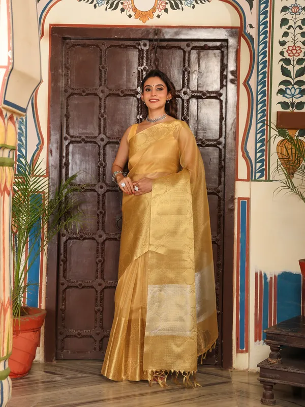 Handloom_Pure_Soft_Tissue_Saree_With_Banarasi_Weaving_Zari_Border_And_Running_BP_|_Saree_For_Party,_Wedding,_And_Festivals