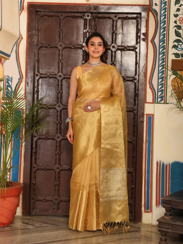 Handloom_Pure_Soft_Tissue_Saree_With_Banarasi_Weaving_Zari_Border_And_Running_BP_|_Saree_For_Party,_Wedding,_And_Festivals