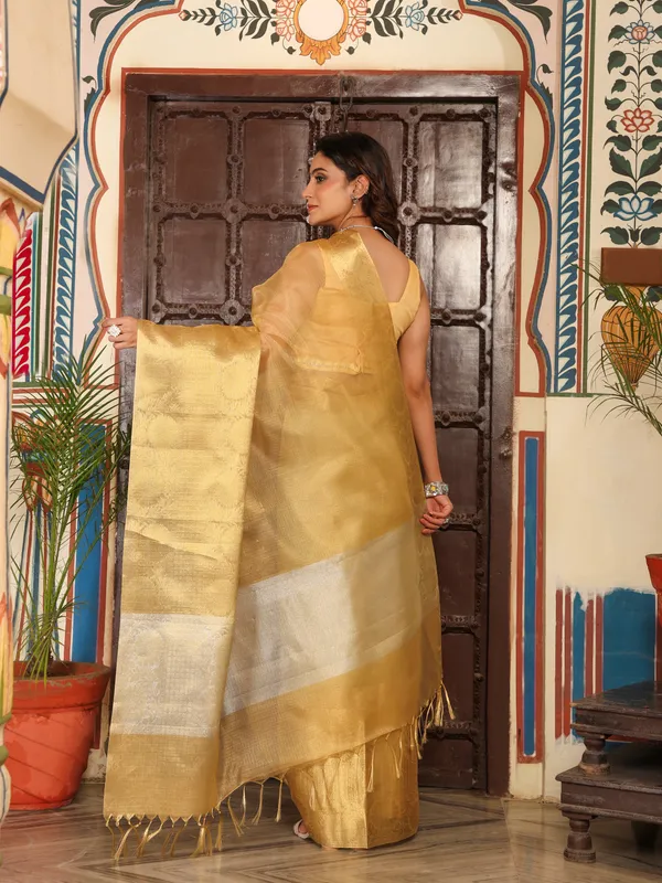 Handloom_Pure_Soft_Tissue_Saree_With_Banarasi_Weaving_Zari_Border_And_Running_BP_|_Saree_For_Party,_Wedding,_And_Festivals