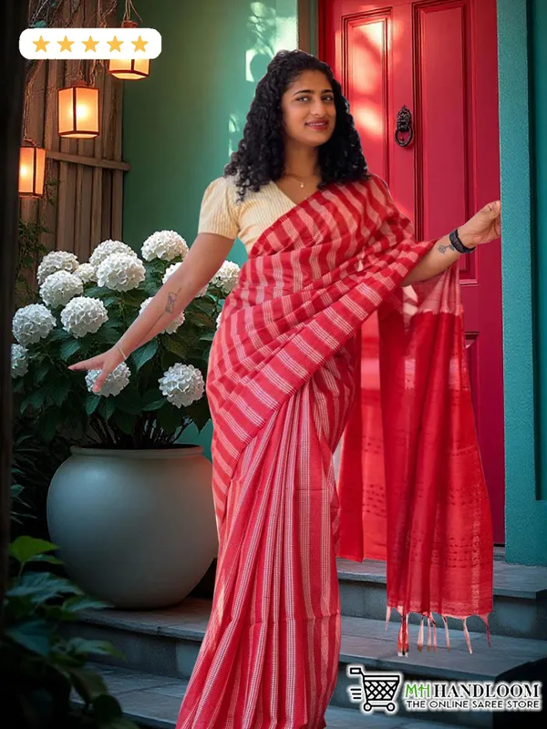 MH_HANDLOOM_WOMEN'S_SEMI_SILK_SAREE_WITH_BLOUSE_PIECE