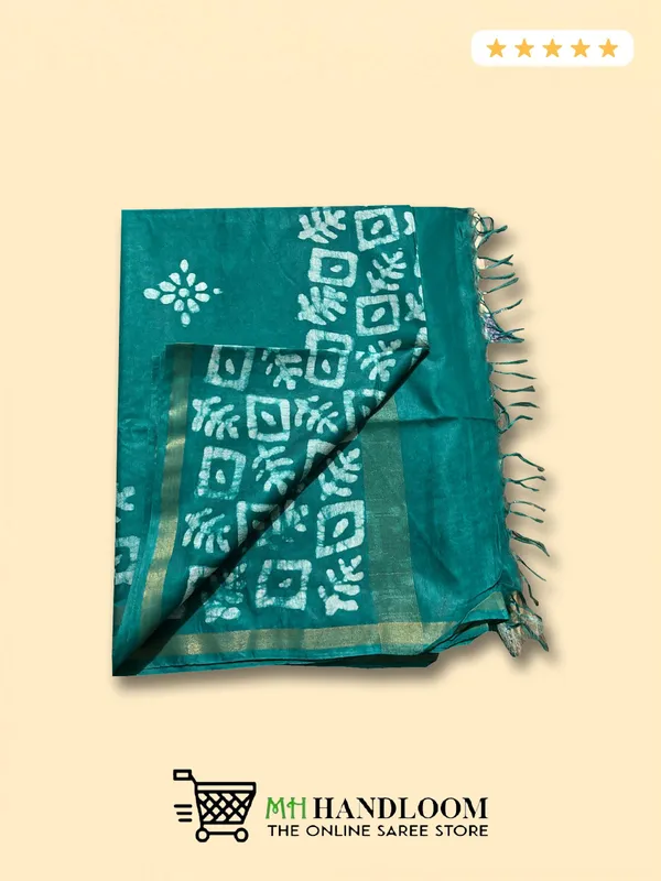 MH_HANDLOOM_Semi_Silk_Batik_Print_Saree_With_Blouse