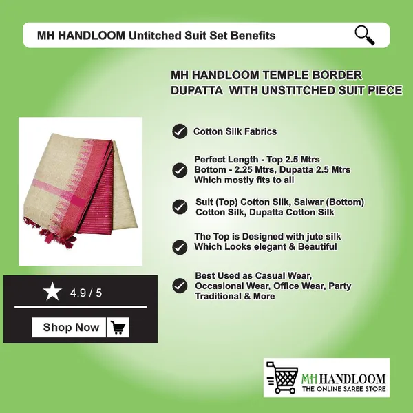 MH_HANDLOOM_Unstitched_Dress_Material_|_Multicolour_Jute_Silk_|_Salwar_Suit_Material_with_Dupatta