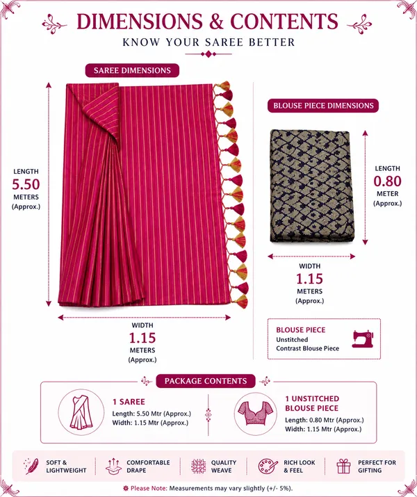 MH_HANDLOOM_Cotton_Silk_Stripe_Design_Saree_With_Blouse