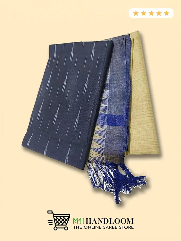 MH_HANDLOOM_Unstitched_Dress_Material_|_Multicolour_Pure_Cotton_Ikat_Design_|_Salwar_Suit_Material_with_Dupatta