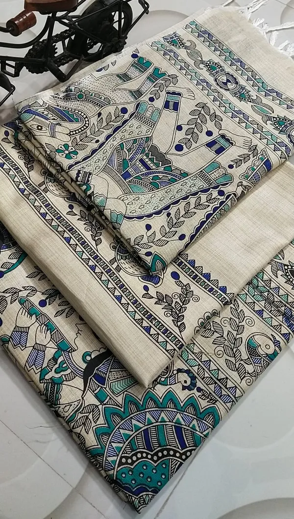 MH_HANDLOOM_COTTON_SILK_MADHUBANI_PRINT_UNSTITCHED_DRESS_MATERIAL_WITH_DUPATTA