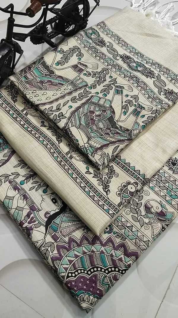 MH_HANDLOOM_COTTON_SILK_MADHUBANI_PRINT_UNSTITCHED_DREE_MATERIAL_WITH_DUPATTA