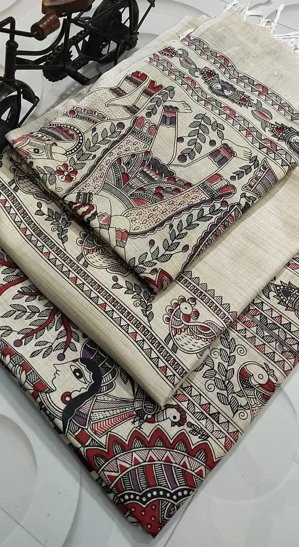 MH_HANDLOOM_COTTON_SILK_MADHUBANI_PRINT_UNSTITCHED_DREE_MATERIAL_WITH_DUPATTA