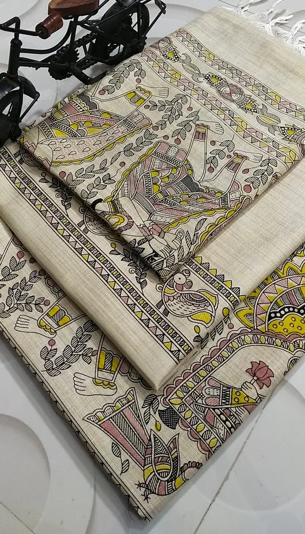MH_HANDLOOM_COTTON_SILK_MADHUBANI_PRINT_UNSTITCHED_DREE_MATERIAL_WITH_DUPATTA