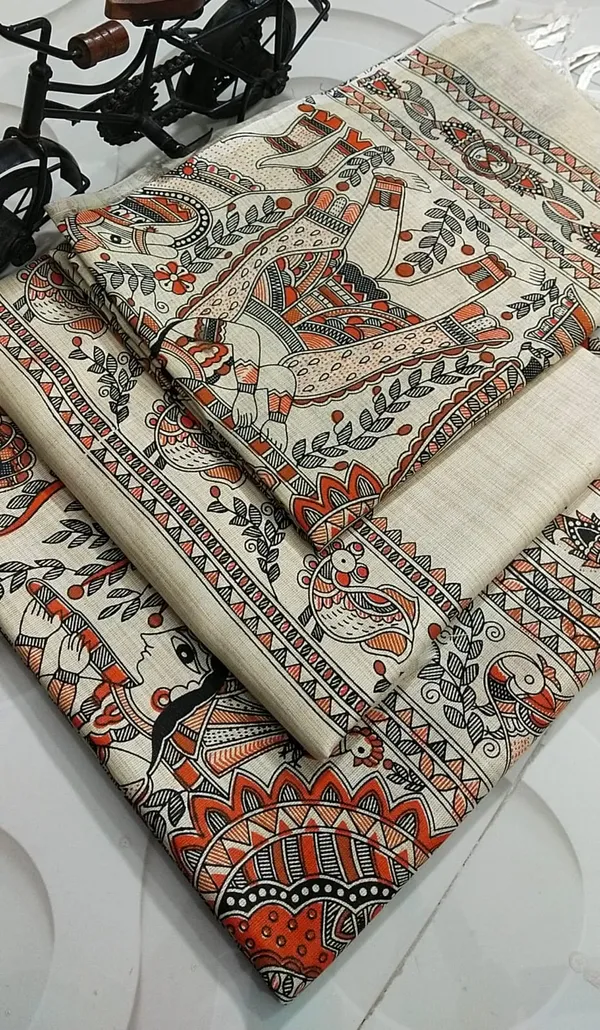 MH_HANDLOOM_COTTON_SILK_MADHUBANI_PRINT_UNSTITCHED_DREE_MATERIAL_WITH_DUPATTA