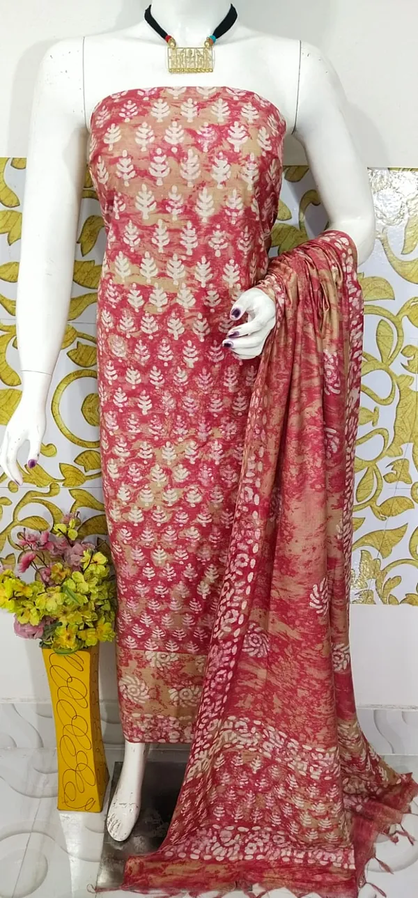 MH_HANDLOOM_SEMI_SILK_HAND_PRINTED_UNSTITCHED_DREE_MATERIAL_WITH_DUPATTA