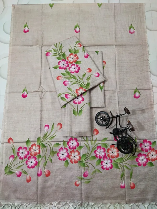 MH_HANDLOOM_SEMI_SILK_HAND_PRINTED_UNSTITCHED_DREE_MATERIAL_WITH_DUPATTA