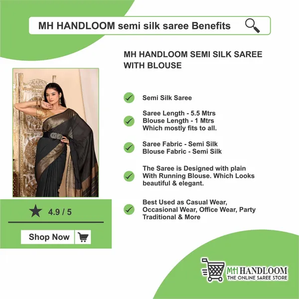 Black_Exquisite_Semi_Silk_Sarees_with_Blouse