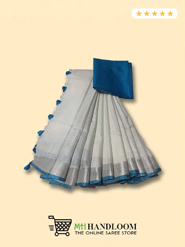 White_Women's_Linen_Slub_Saree_with_Blouse_Piece_for_Every_Occasion