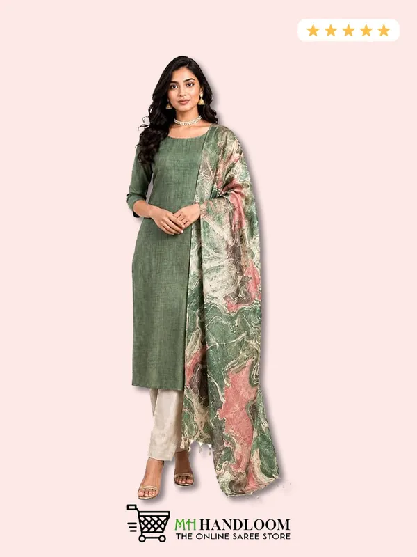 MH_HANDLOOM_Cotton_Silk_Unstitched_Suit_Set_for_Women_with_Marble_Print_Dupatta_|_Salwar_Suit_Dress_Material_for_Women_&_Girls