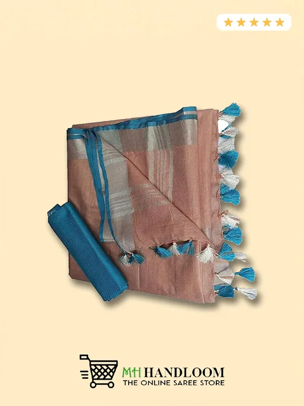 Biscuit_Women's_Linen_Slub_Saree_with_Blouse_Piece_for_Every_Occasion