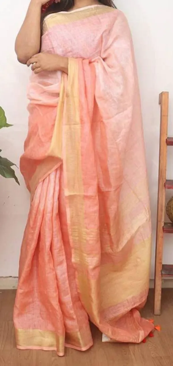 MH_HANDLOOM_WOMEN'S_LINEN_SAREE_WITH_BLOUSE_PIECE