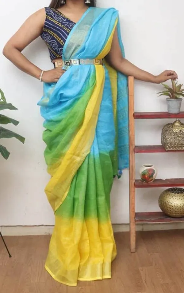 MH_HANDLOOM_WOMEN'S_LINEN_SAREE_WITH_BLOUSE_PIECE