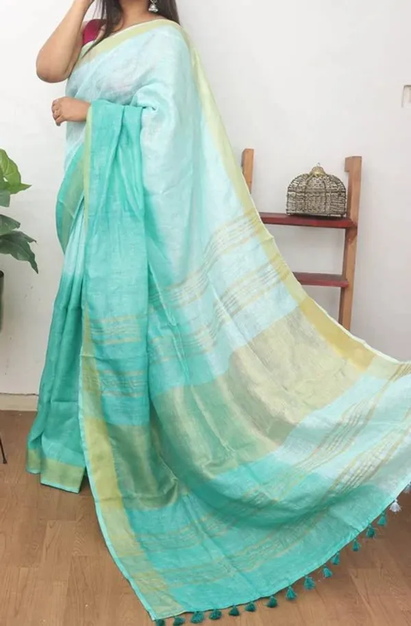 MH_HANDLOOM_WOMEN'S_LINEN_SAREE_WITH_BLOUSE_PIECE