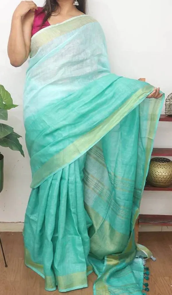 MH_HANDLOOM_WOMEN'S_LINEN_SAREE_WITH_BLOUSE_PIECE