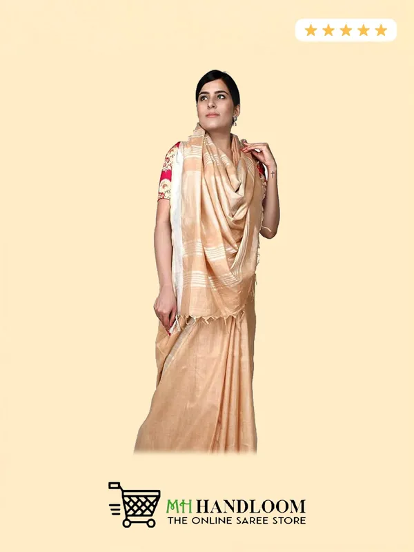 MH_HANDLOOM_WOMEN'S_LINEN_SAREE_WITH_BLOUSE_PIECE