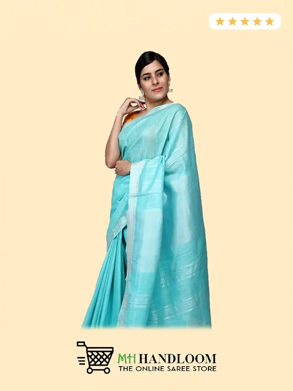 MH_HANDLOOM_WOMEN'S_LINEN_SAREE_WITH_BLOUSE_PIECE