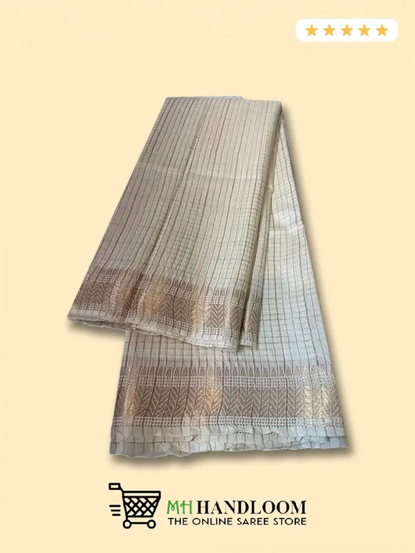 Cream_Exquisite_Semi_Silk_Sarees_with_Blouse