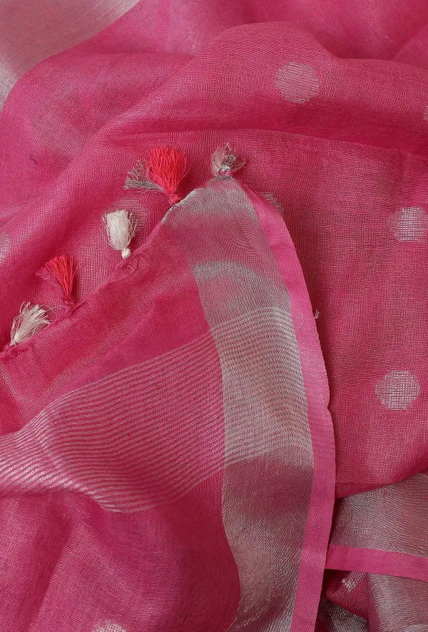 Linen_Cotton_Blend_Zari_Weaving_Handloom_rasgulla_Design_Dupatta