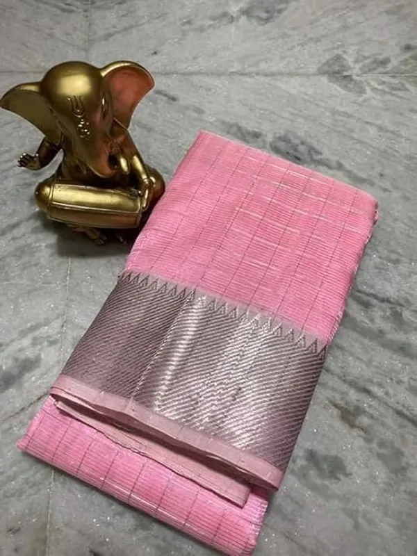 Pink_Exquisite_Semi_Silk_Sarees_with_Blouse
