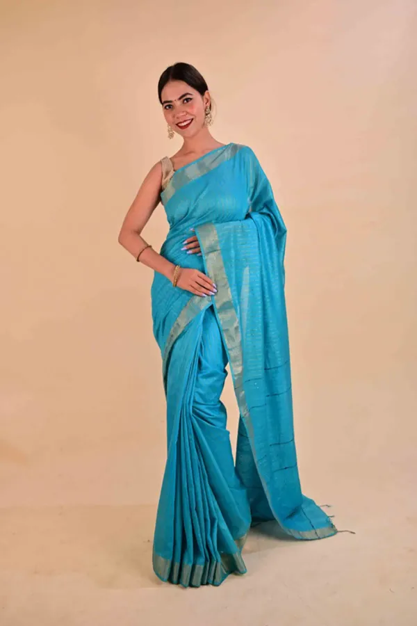 MH_HANDLOOM_Bhagalpuri_Semi_Silk_Blend_Saree_Ethnic_Wear_With_Running_Unstitched_Blouse_Piece