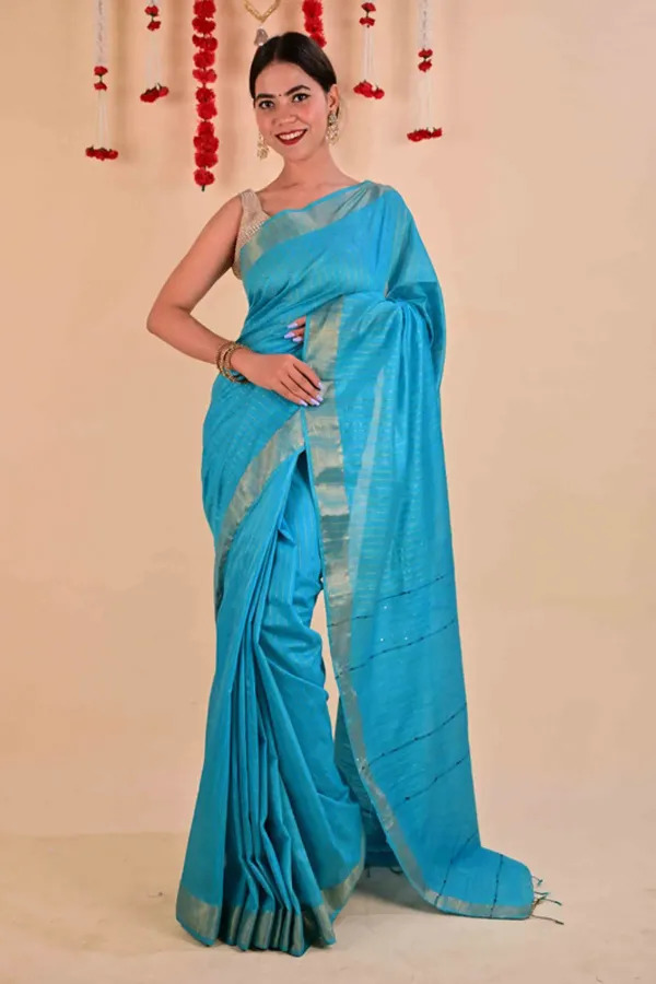 MH_HANDLOOM_Bhagalpuri_Semi_Silk_Blend_Saree_Ethnic_Wear_With_Running_Unstitched_Blouse_Piece