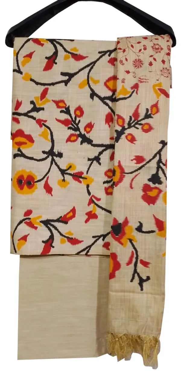 MH_HANDLOOM_COTTON_SILK_MADHUBANI_PRINT_UNSTITCHED_DREE_MATERIAL_WITH_DUPATTA