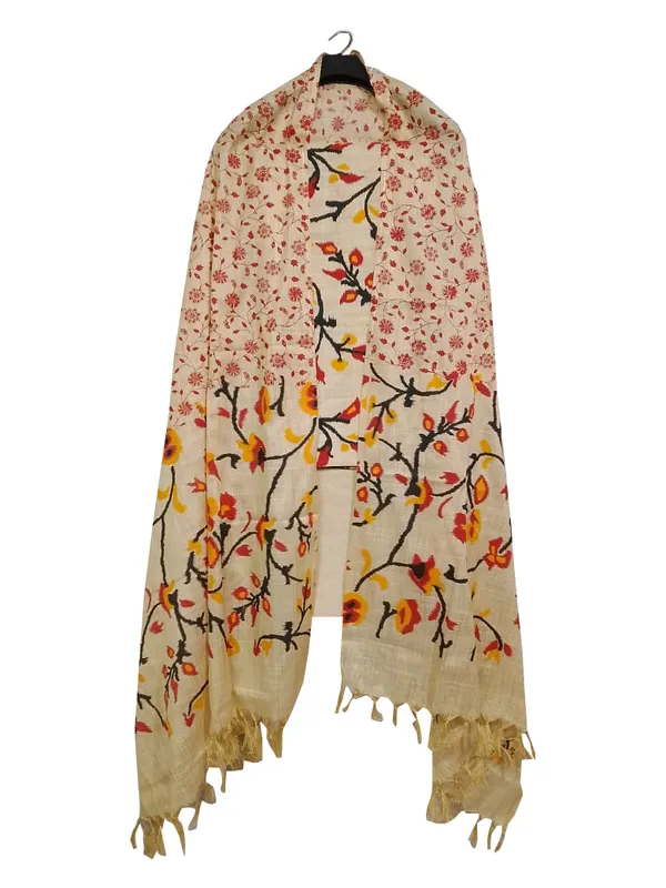 MH_HANDLOOM_COTTON_SILK_MADHUBANI_PRINT_UNSTITCHED_DREE_MATERIAL_WITH_DUPATTA