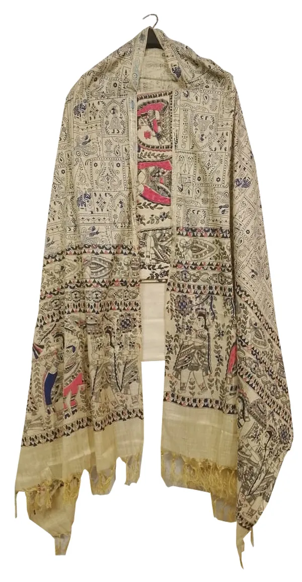 MH_HANDLOOM_COTTON_SILK_MADHUBANI_PRINT_UNSTITCHED_DREE_MATERIAL_WITH_DUPATTA