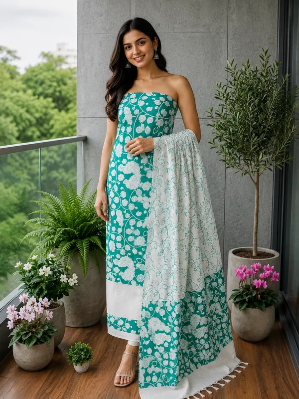 MH_HANDLOOM_COTTON_SILK_SCREEN_PRINT_UNSTITCHED_DREE_MATERIAL_WITH_DUPATTA