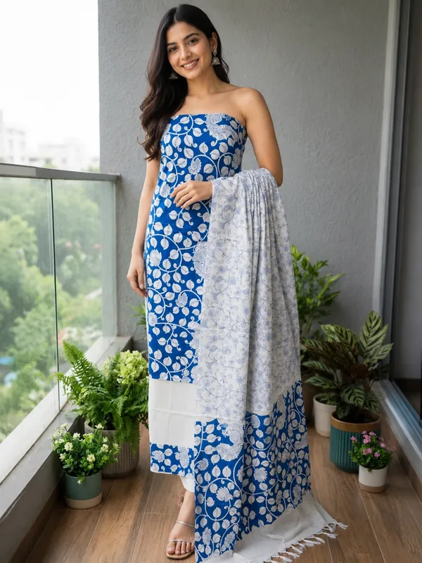 MH_HANDLOOM_COTTON_SILK_SCREEN_PRINT_UNSTITCHED_DREE_MATERIAL_WITH_DUPATTA