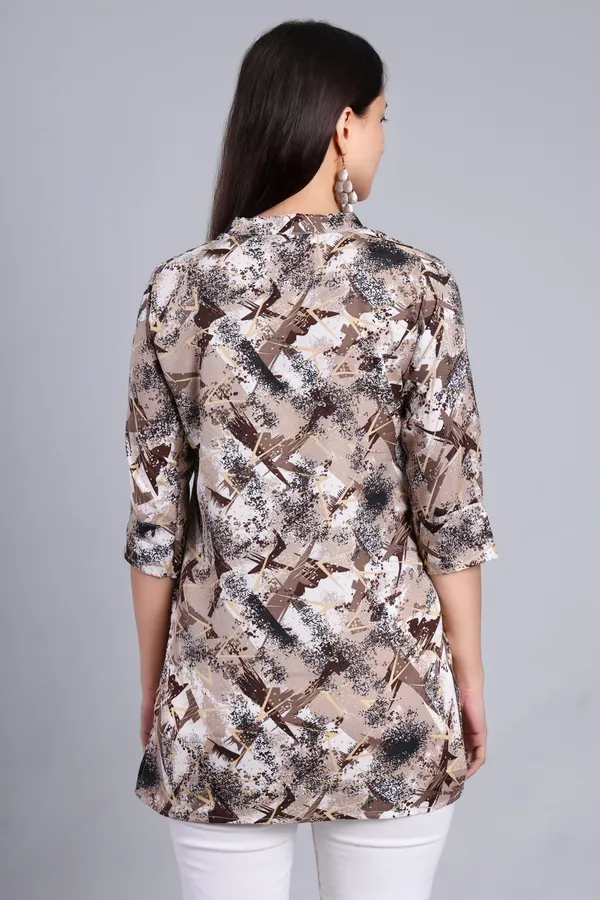 MH_HANDLOOM_Cotton_Printed_Short_Kurti_for_Women,_3/4_Sleeve,_Mid_Thigh_Length,_Band_Neck,_Regular_Fit_Kurti_for_Woman