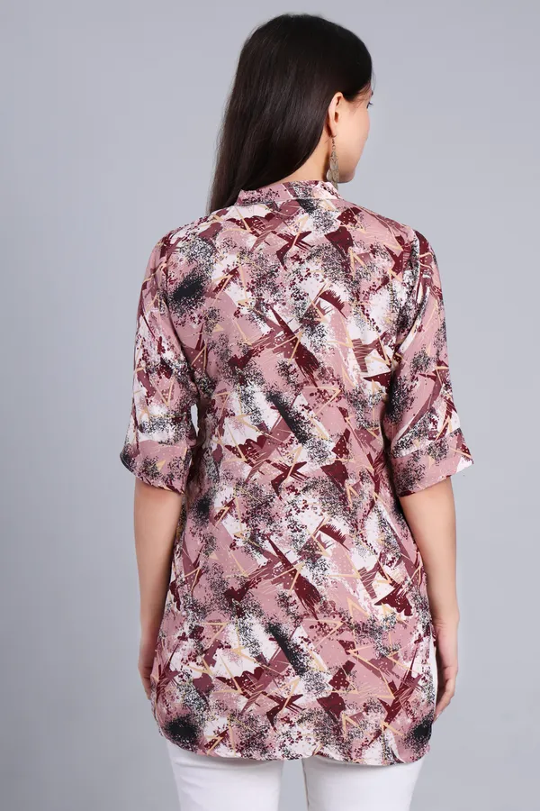 MH_HANDLOOM_Cotton_Printed_Short_Kurti_for_Women,_3/4_Sleeve,_Mid_Thigh_Length,_Band_Neck,_Regular_Fit_Kurti_for_Woman