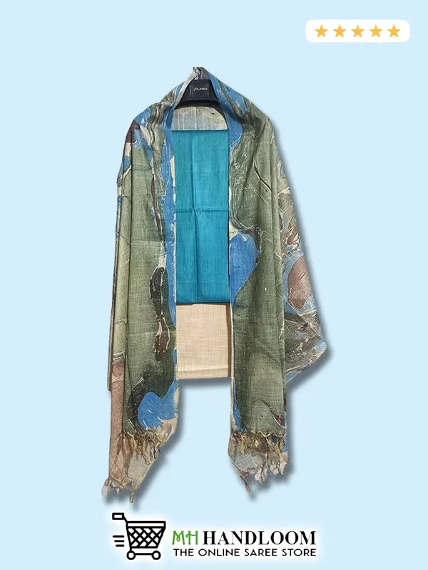 MH_HANDLOOM_Cotton_Silk_Unstitched_Suit_Set_for_Women_with_Marble_Print_Dupatta_|_Salwar_Suit_Dress_Material_for_Women_&_Girls