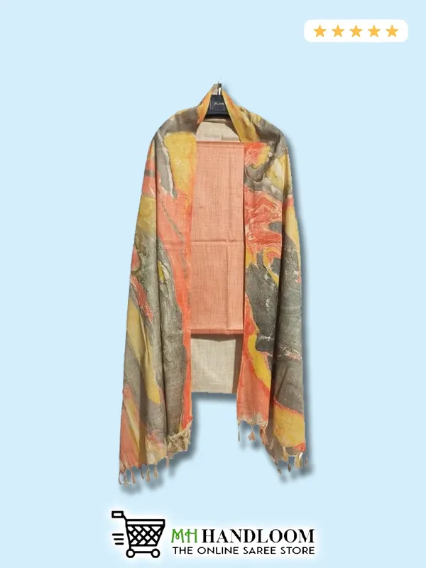 MH_HANDLOOM_Cotton_Silk_Unstitched_Suit_Set_for_Women_with_Marble_Print_Dupatta_|_Salwar_Suit_Dress_Material_for_Women_&_Girls