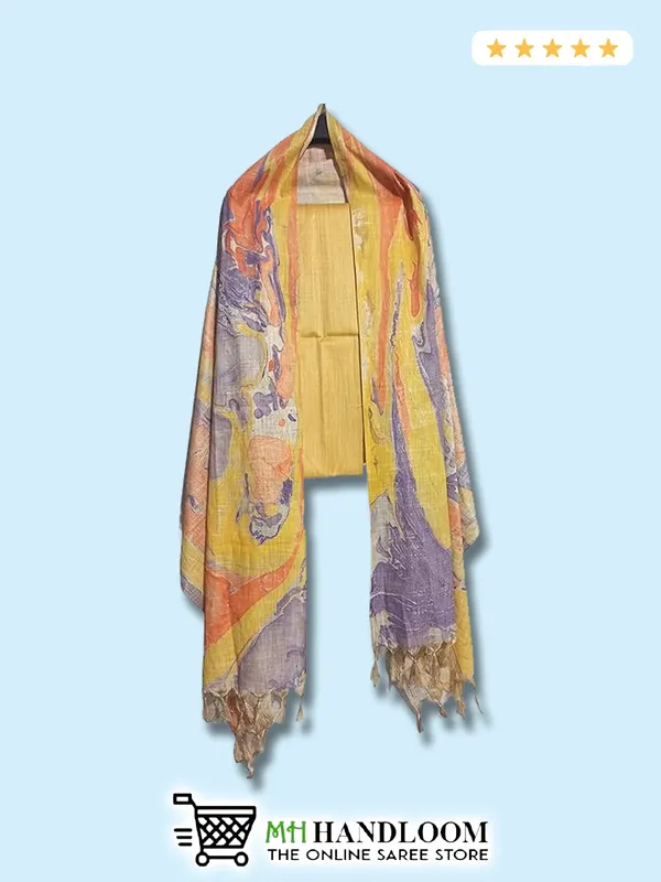 MH_HANDLOOM_Cotton_Silk_Unstitched_Suit_Set_for_Women_with_Marble_Print_Dupatta_|_Salwar_Suit_Dress_Material_for_Women_&_Girls