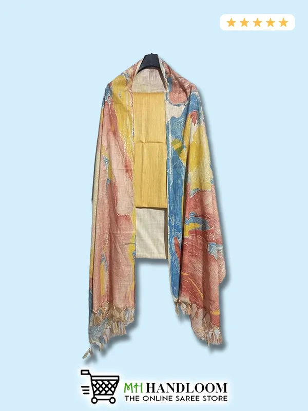 MH_HANDLOOM_Cotton_Silk_Unstitched_Suit_Set_for_Women_with_Marble_Print_Dupatta_|_Salwar_Suit_Dress_Material_for_Women_&_Girls