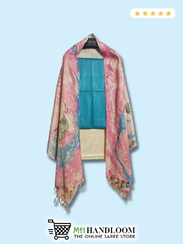 MH_HANDLOOM_Cotton_Silk_Unstitched_Suit_Set_for_Women_with_Marble_Print_Dupatta_|_Salwar_Suit_Dress_Material_for_Women_&_Girls