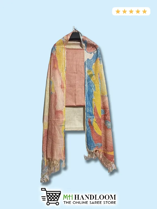MH_HANDLOOM_Cotton_Silk_Unstitched_Suit_Set_for_Women_with_Marble_Print_Dupatta_|_Salwar_Suit_Dress_Material_for_Women_&_Girls