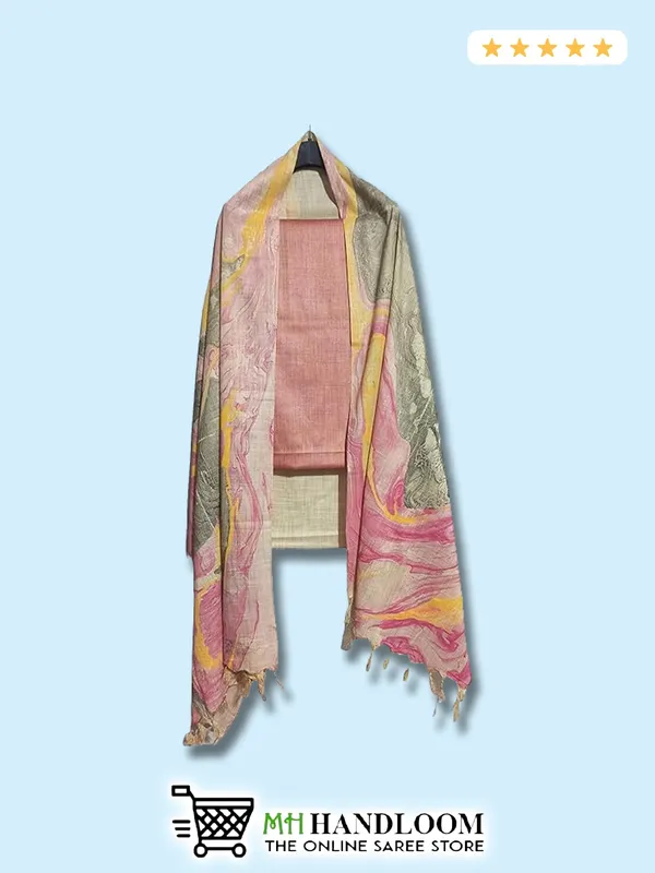 MH_HANDLOOM_Cotton_Silk_Unstitched_Suit_Set_for_Women_with_Marble_Print_Dupatta_|_Salwar_Suit_Dress_Material_for_Women_&_Girls
