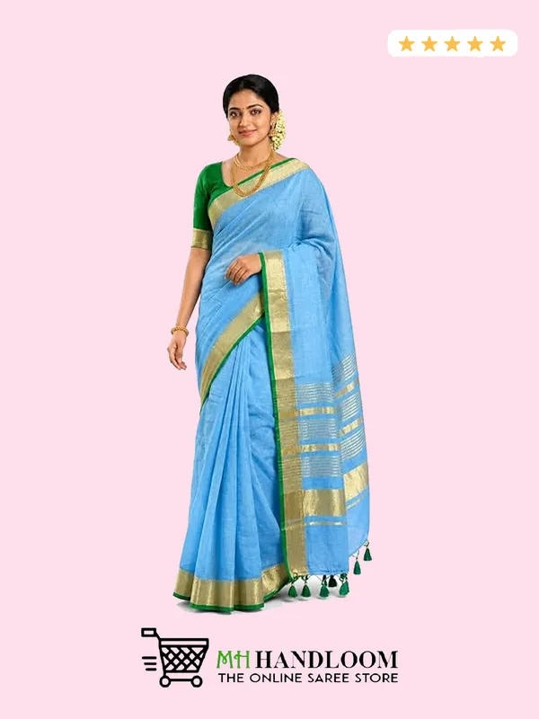 MH_HANDLOOM_Linen_Slub_Saree_with_Blouse_Piece_for_Every_Occasion